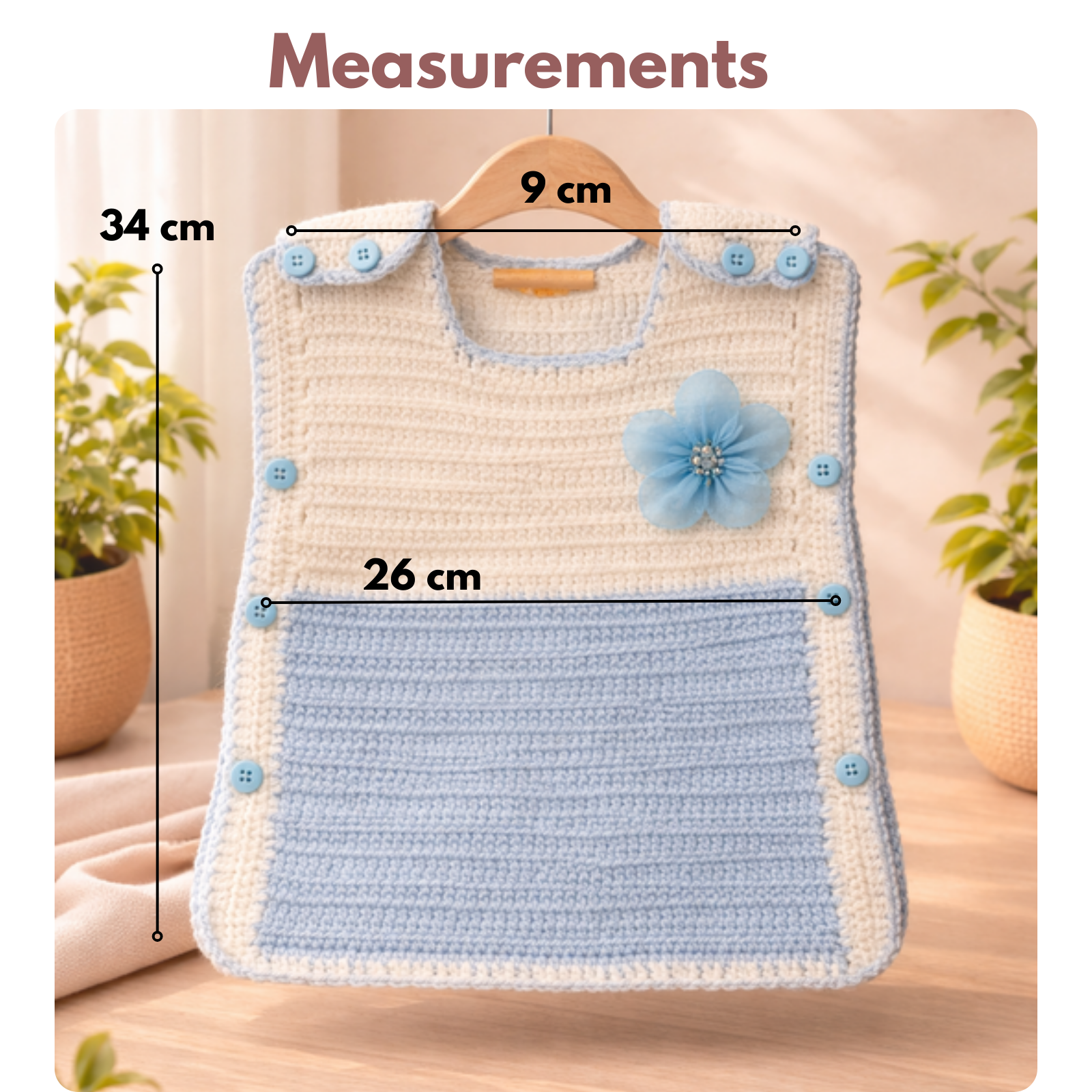 Winter Special Handmade Crochet Blue & White Baby Sweater (2–4 Years)