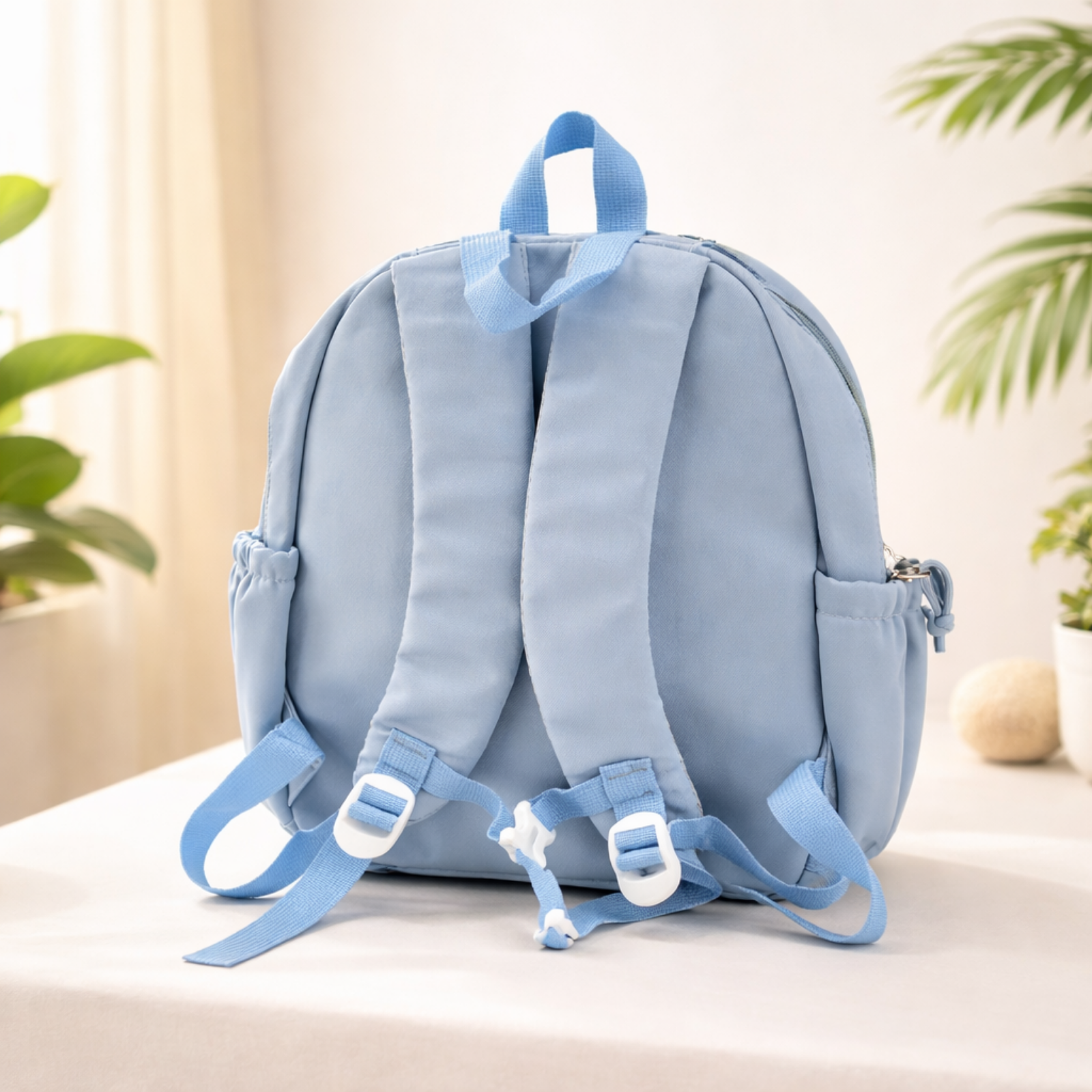 Donut Design Blue Backpack with Chest Strap