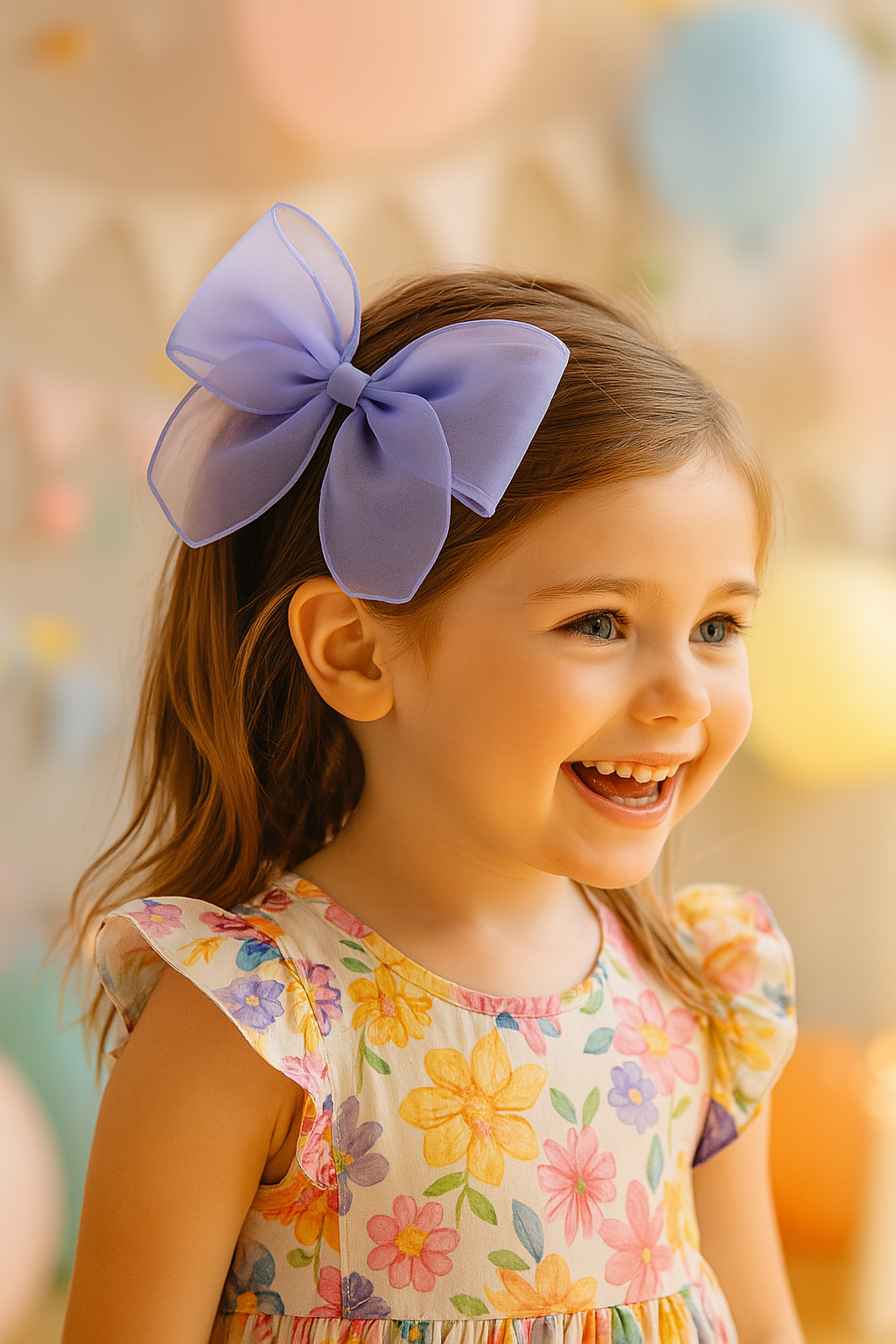 Whumies Large Organza Clip Bow – Big Sheer Hair Bow for Girls, Teens & Women