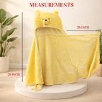 Bath Towel Poncho with Yellow Bear Hoody
