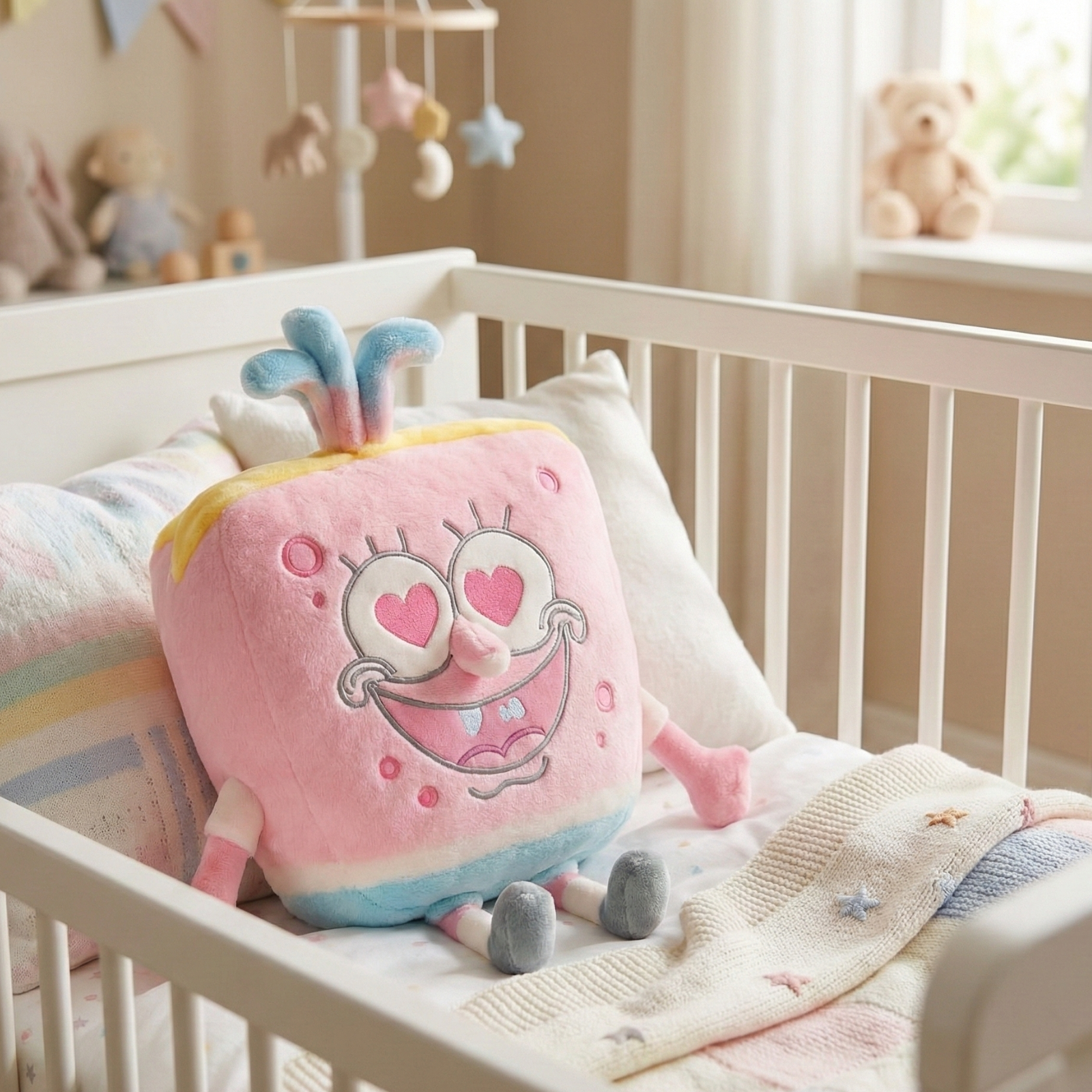 Pink Love-Eyes Sponge Plush Soft Toy for Kids & Girls