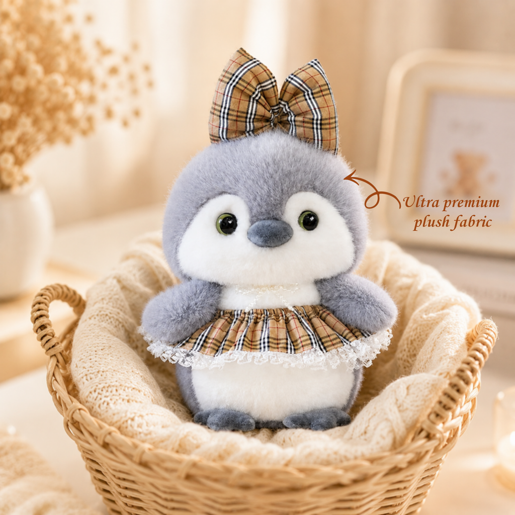 Hazel – The Plaid Penguin Plush Toy