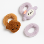 Fluffy Bunny Hair Accessory Duo – Plush Bunny hair tie & Cute Cartoon Hair Clip