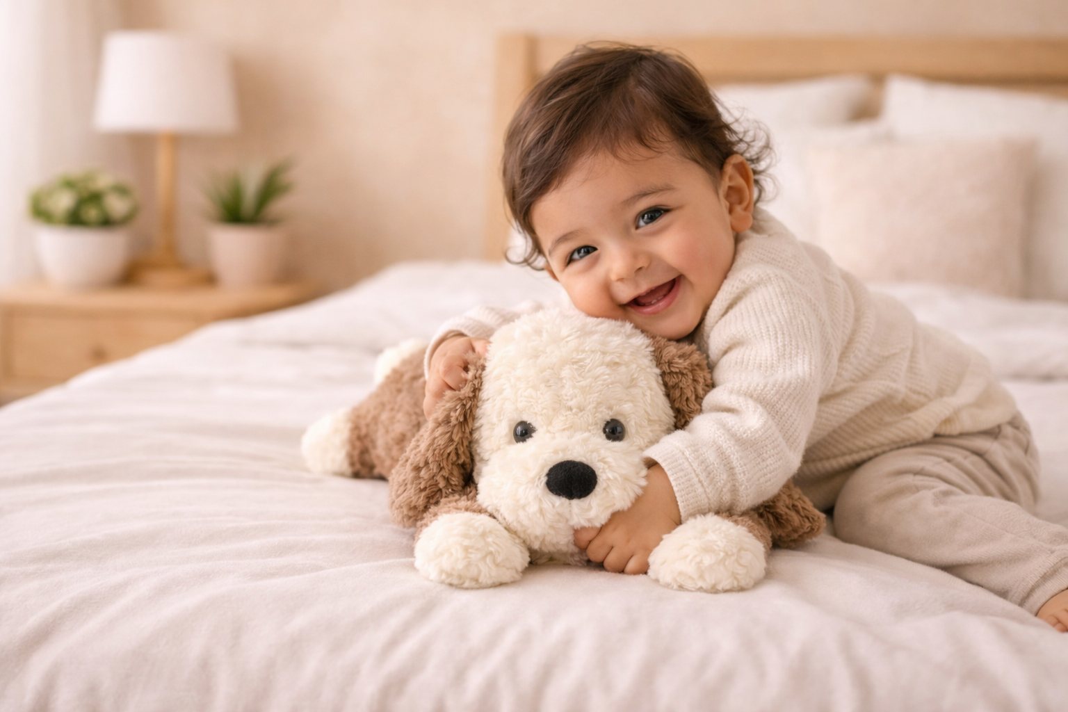 Soft Plush Sleeping Dog Toy for Kids