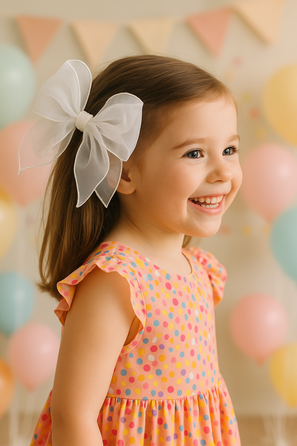Whumies Large Organza Clip Bow – Big Sheer Hair Bow for Girls, Teens & Women