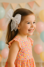 Large Organza Clip Bow – Big Sheer Hair Bow for Girls, Teens & Women