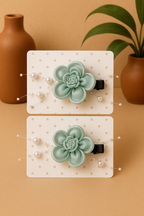 Flower Pearl Hair Clips Set |  Elegant Hair Accessories