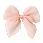 Large pink bow on a white background