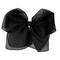 Black sheer bow on a white background