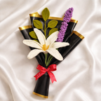 Handmade Crochet Flower Bouquet with Lily & Lavender