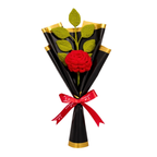 Handmade Crochet Flower Bouquet with Red Rose