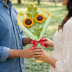Handmade Crochet Flower Bouquet with Sunflowers