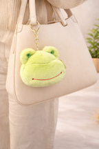 Green Frog Plush Bag Charm with Zipper Pouch