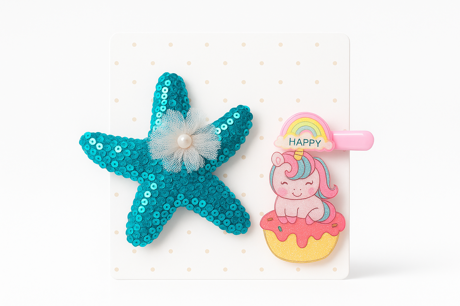 Whumies Baby Girl Hair Clips Set | Cute Star & Unicorn Design