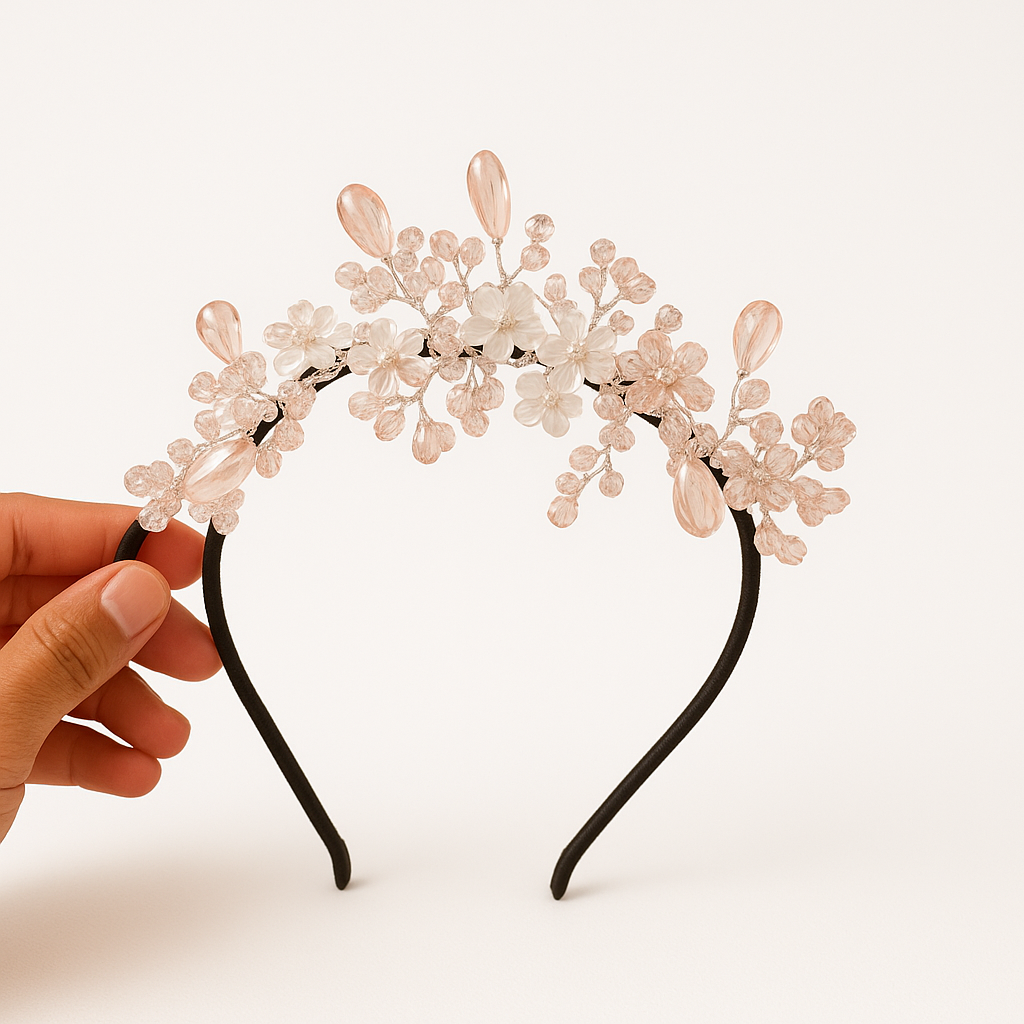 Whumies Crystal Flower Headband | Elegant Wedding & Party Hair Accessory