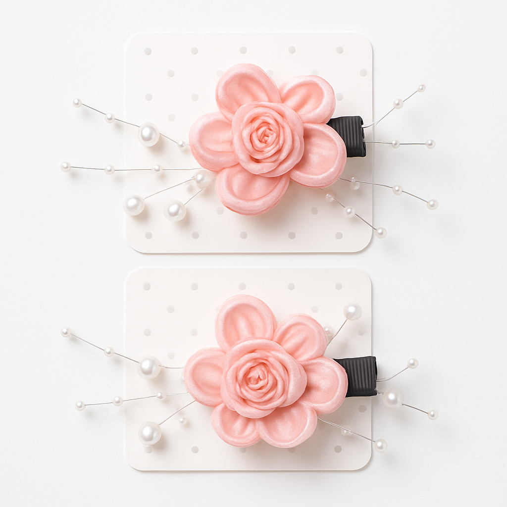 Flower Pearl Hair Clips Set |  Elegant Hair Accessories