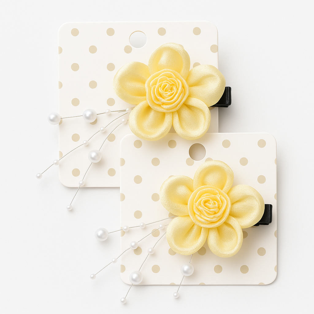 Whumies Flower Pearl Hair Clips Set |  Elegant Hair Accessories