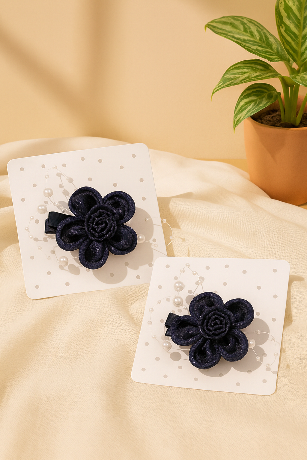Whumies Flower Pearl Hair Clips Set |  Elegant Hair Accessories