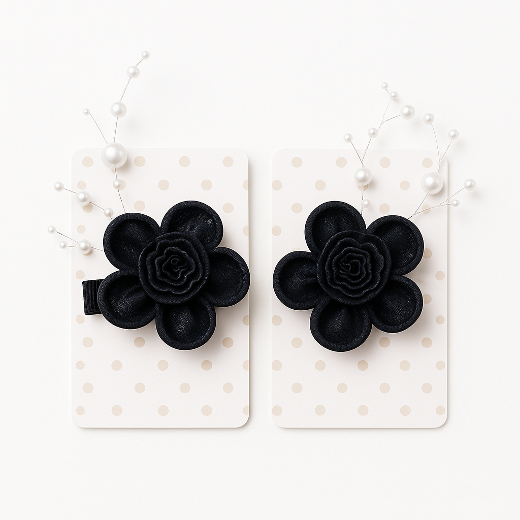 Whumies Flower Pearl Hair Clips Set |  Elegant Hair Accessories