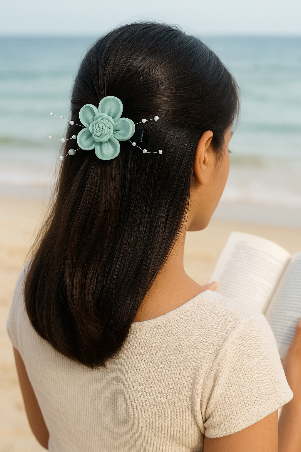 Whumies Flower Pearl Hair Clips Set |  Elegant Hair Accessories