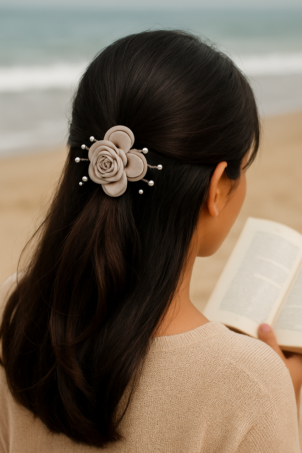 Whumies Flower Pearl Hair Clips Set |  Elegant Hair Accessories