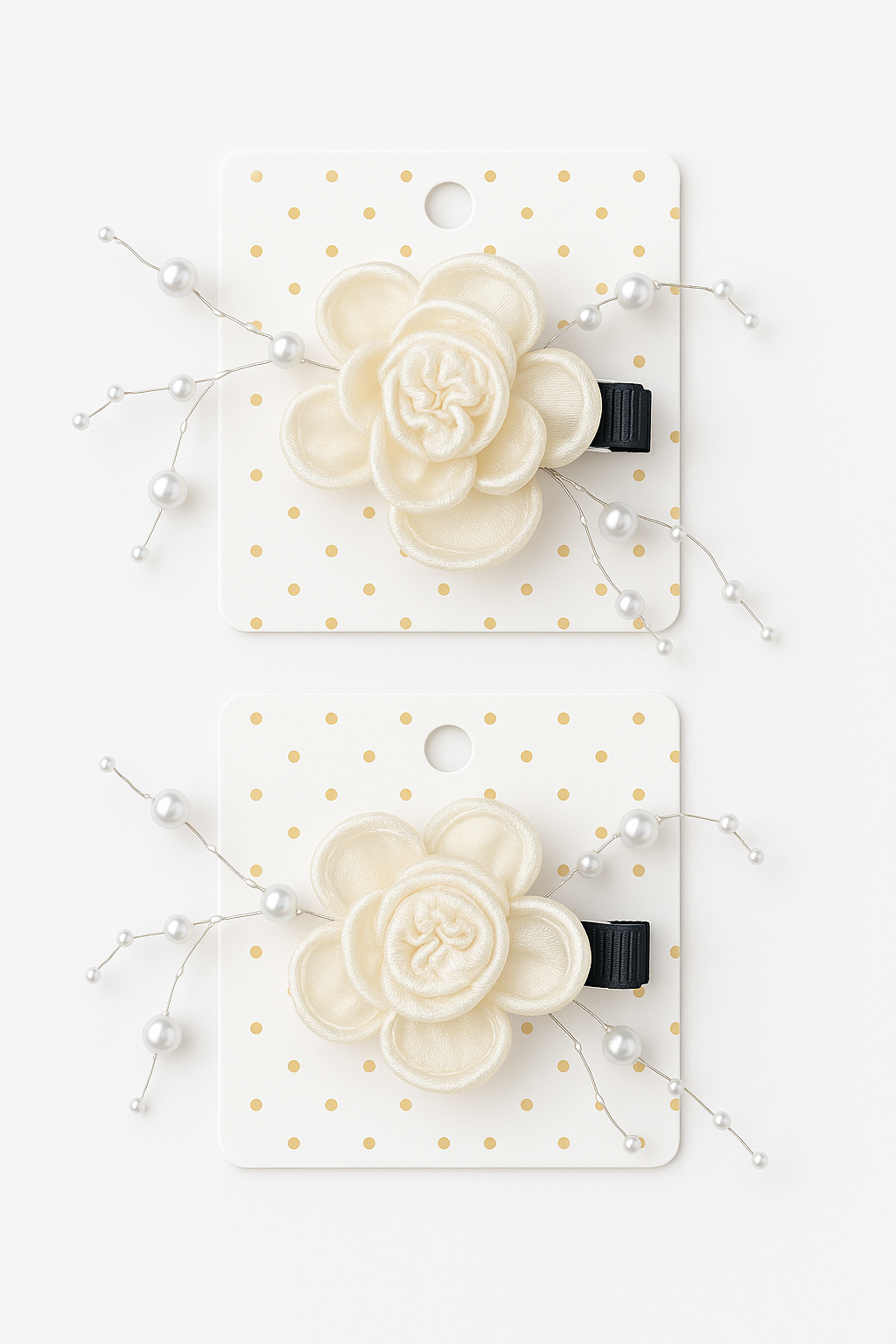 Whumies Flower Pearl Hair Clips Set |  Elegant Hair Accessories