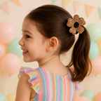 Crystal Flower Hair Ties | Elegant Black Velvet Scrunchies