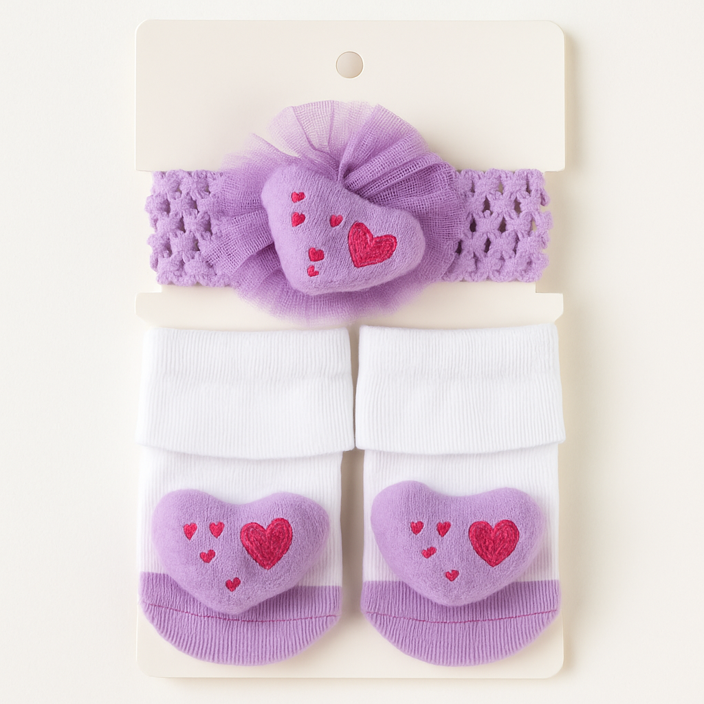 Whumies Strawberry Baby Socks & Matching Hair Belt Set