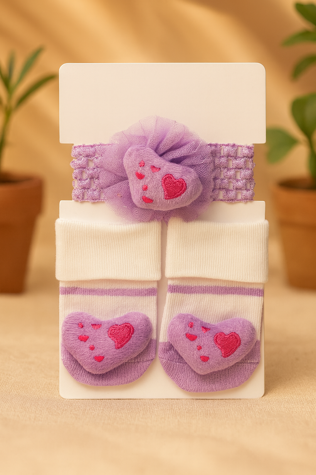 Whumies Strawberry Baby Socks & Matching Hair Belt Set
