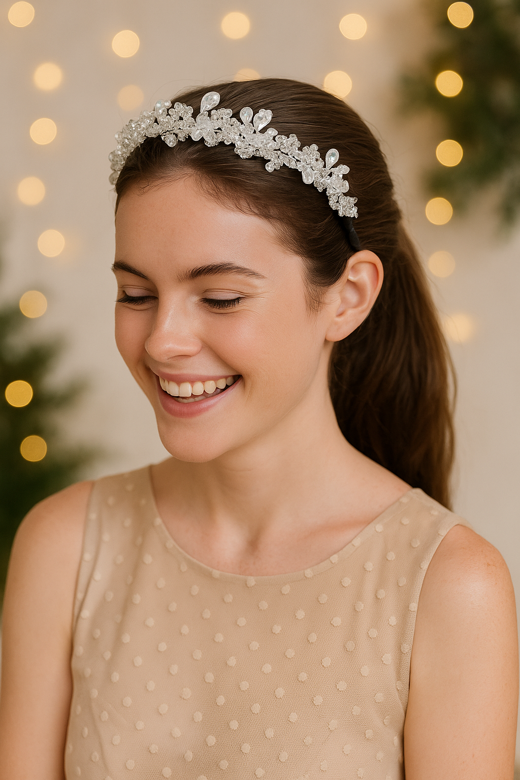 Whumies Crystal Flower Headband | Elegant Wedding & Party Hair Accessory