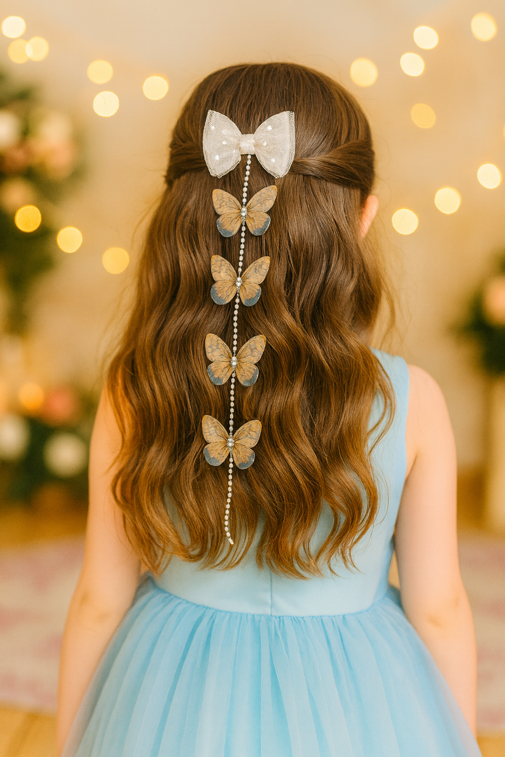 Whumies Pearl Butterfly Hair Clips set for Girls