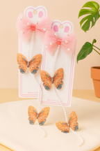 Pearl Butterfly Hair Clips set for Girls