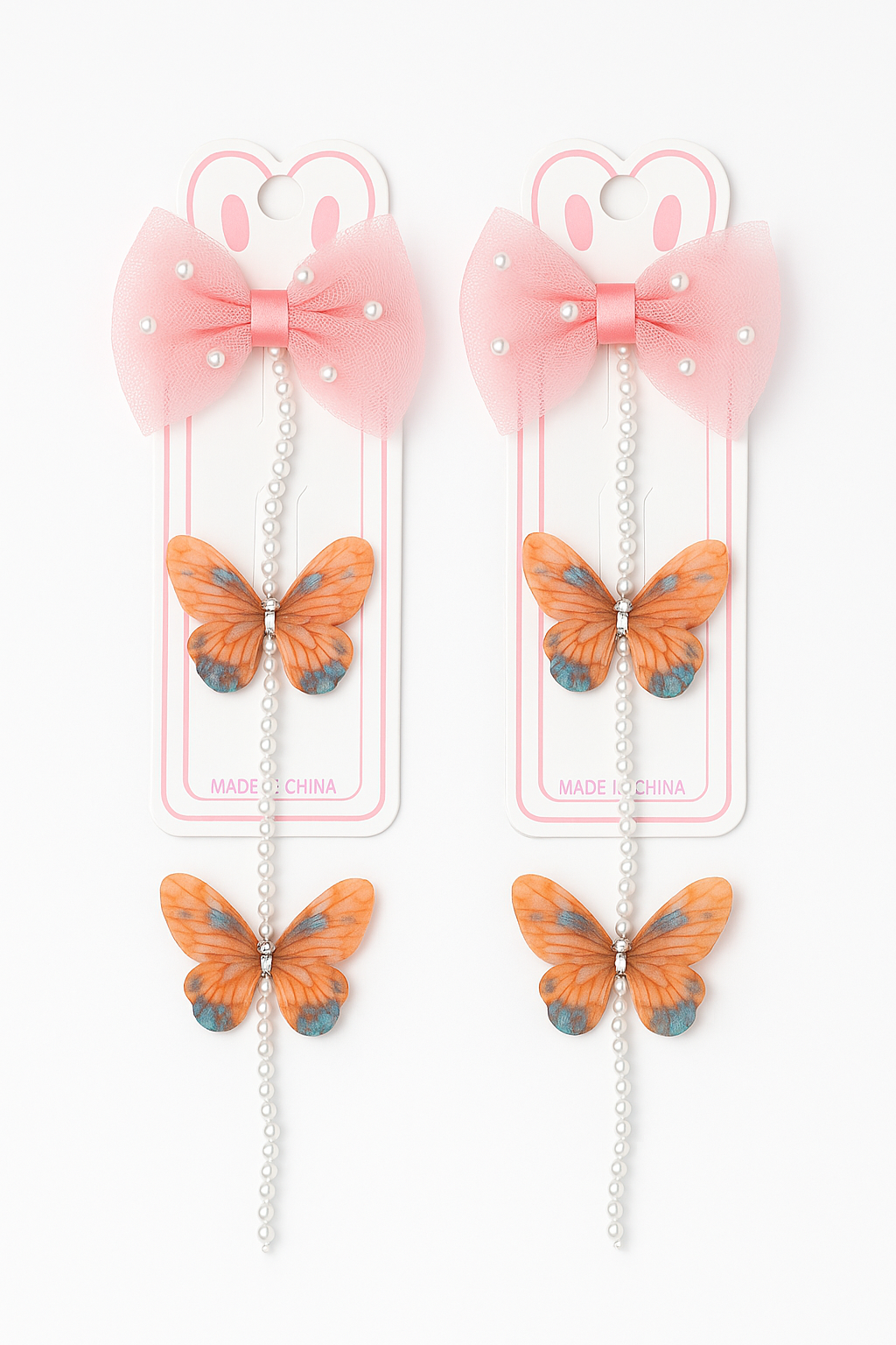 Pearl Butterfly Hair Clips set for Girls