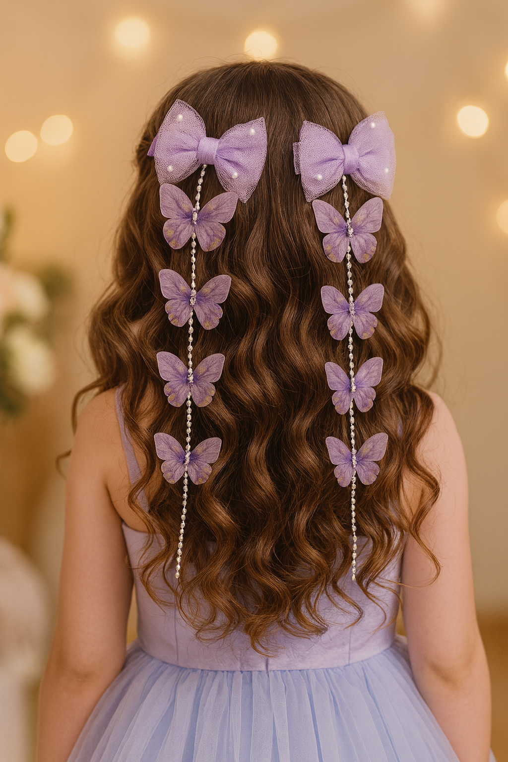 Whumies Pearl Butterfly Hair Clips set for Girls