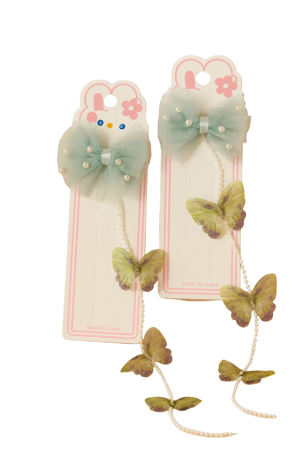 Decorative bookmarks with butterfly designs on a neutral background
