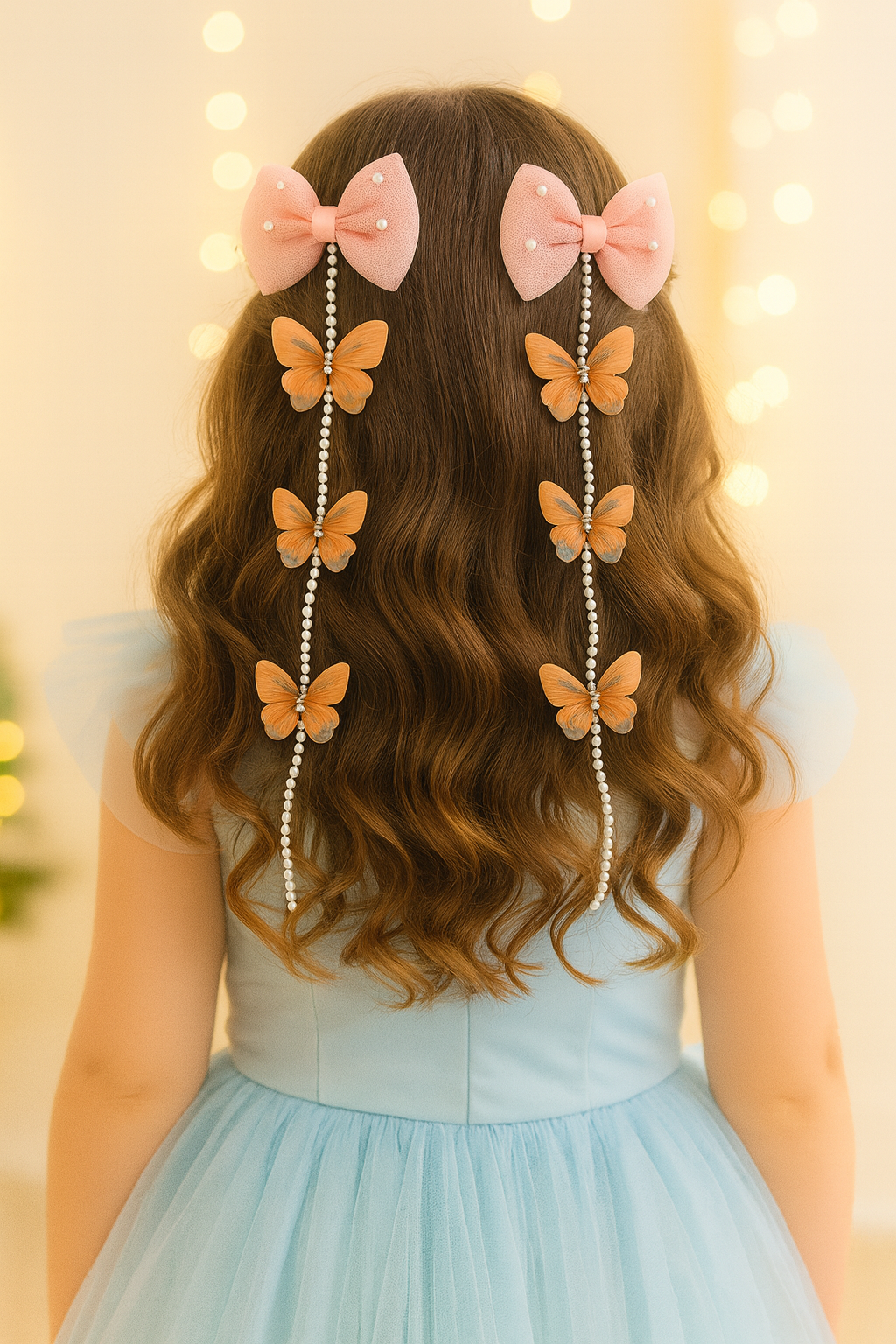 Pearl Butterfly Hair Clips set for Girls
