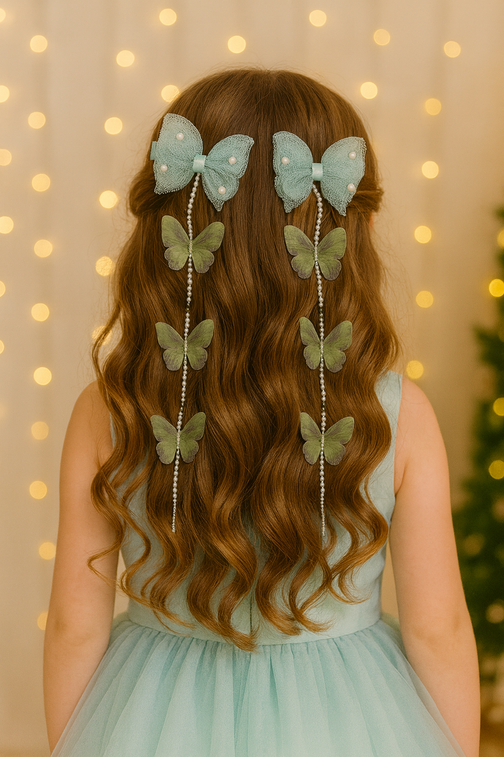 Whumies Pearl Butterfly Hair Clips set for Girls