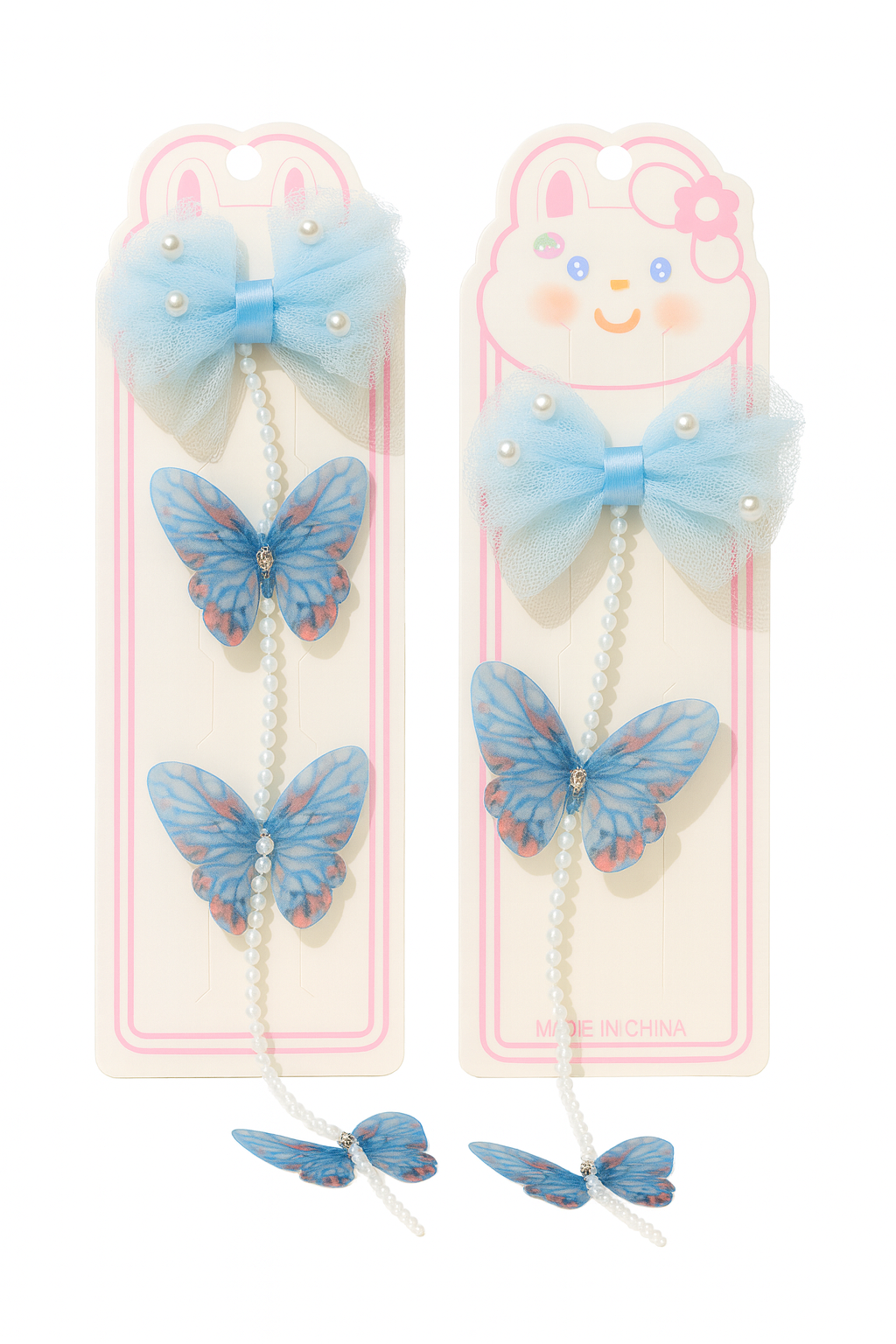 Whumies Pearl Butterfly Hair Clips set for Girls