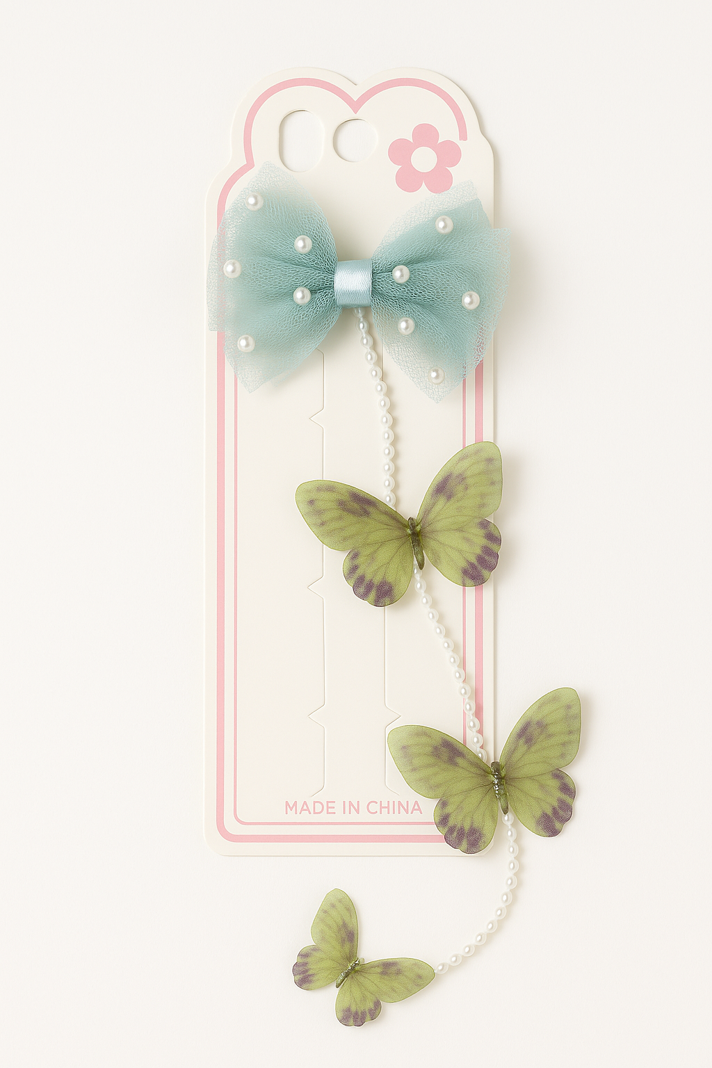 Whumies Pearl Butterfly Hair Clips set for Girls
