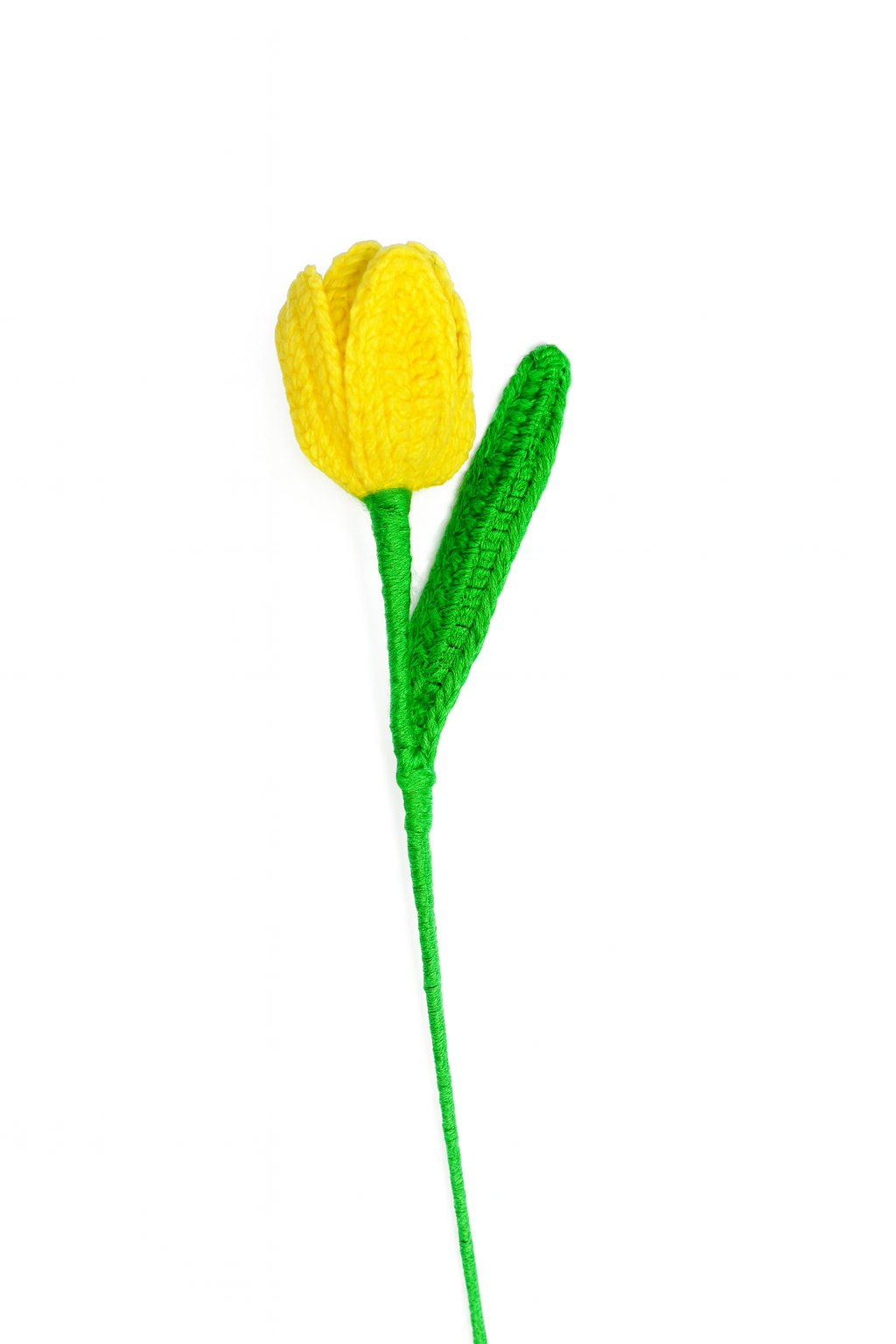 Handmade Crochet Yellow Tulip Flower