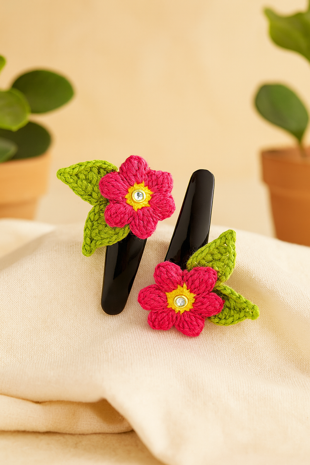 Crochet Flower Hairpin-Set of 2