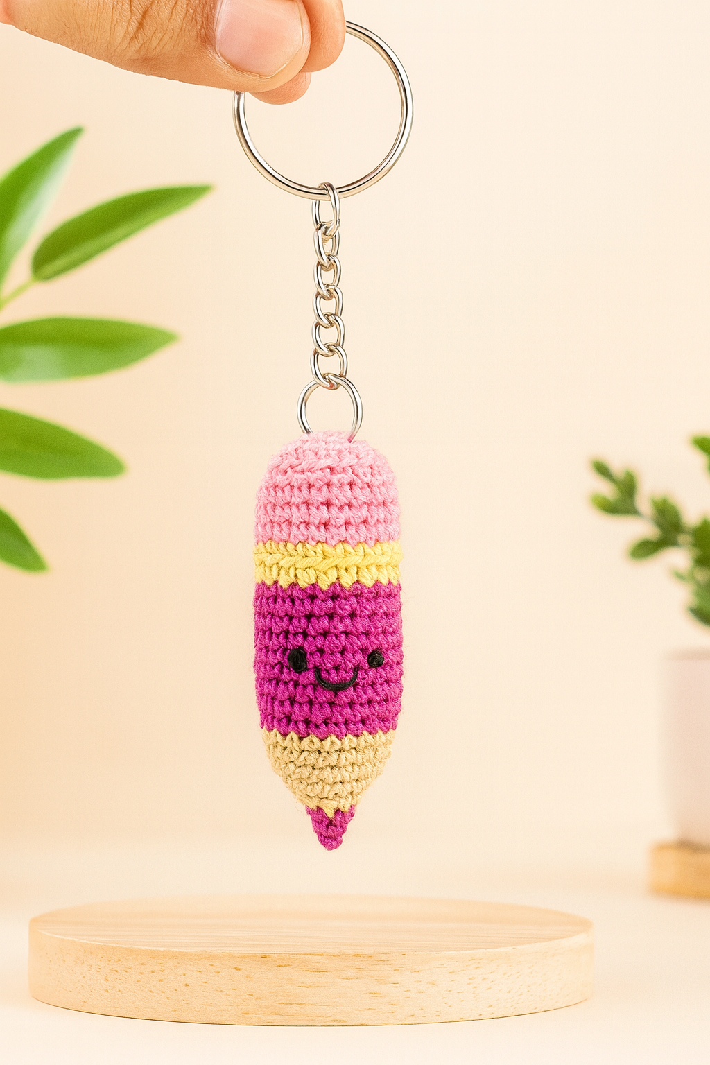 Crochet Pencil Keychain - Cute Handmade Accessory