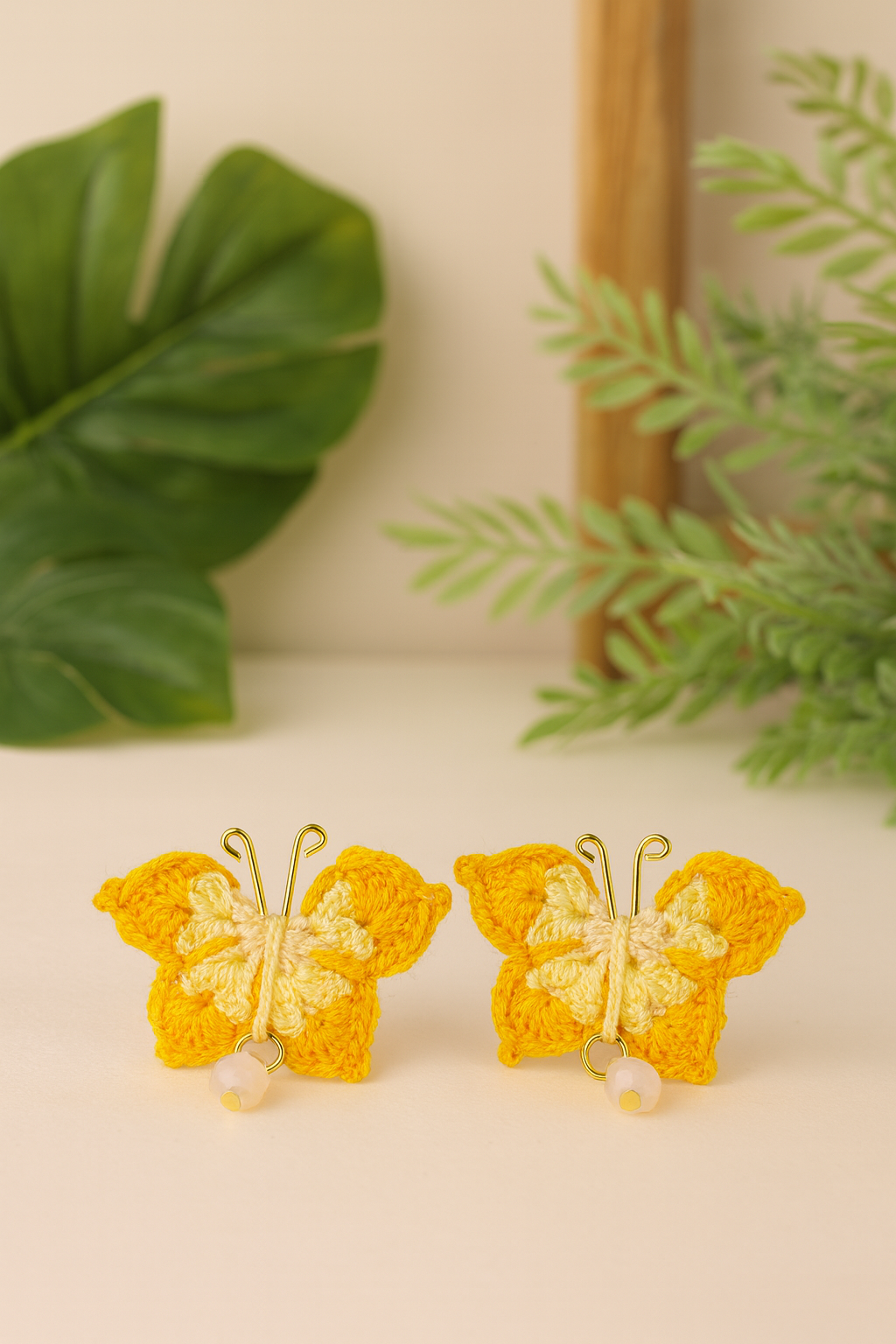 Handmade Crochet Butterfly Earrings