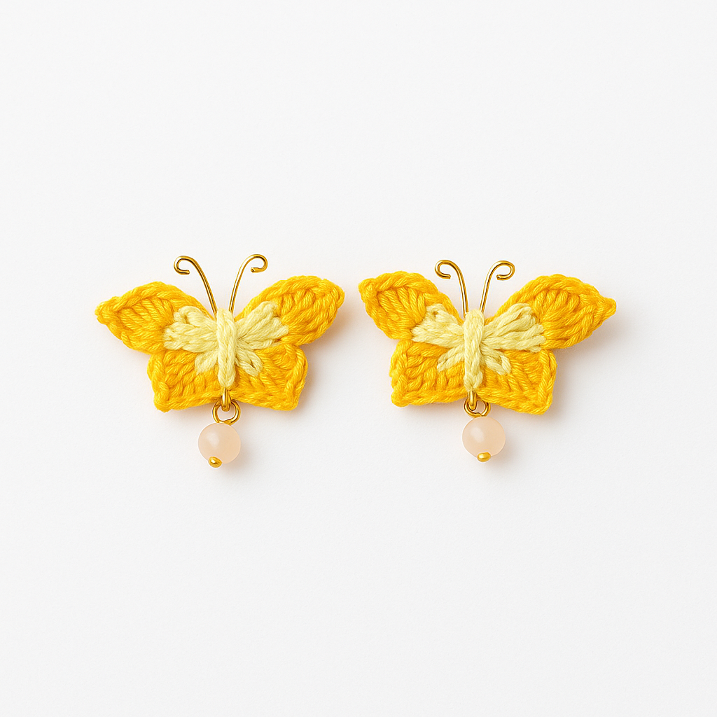 Handmade Crochet Butterfly Earrings