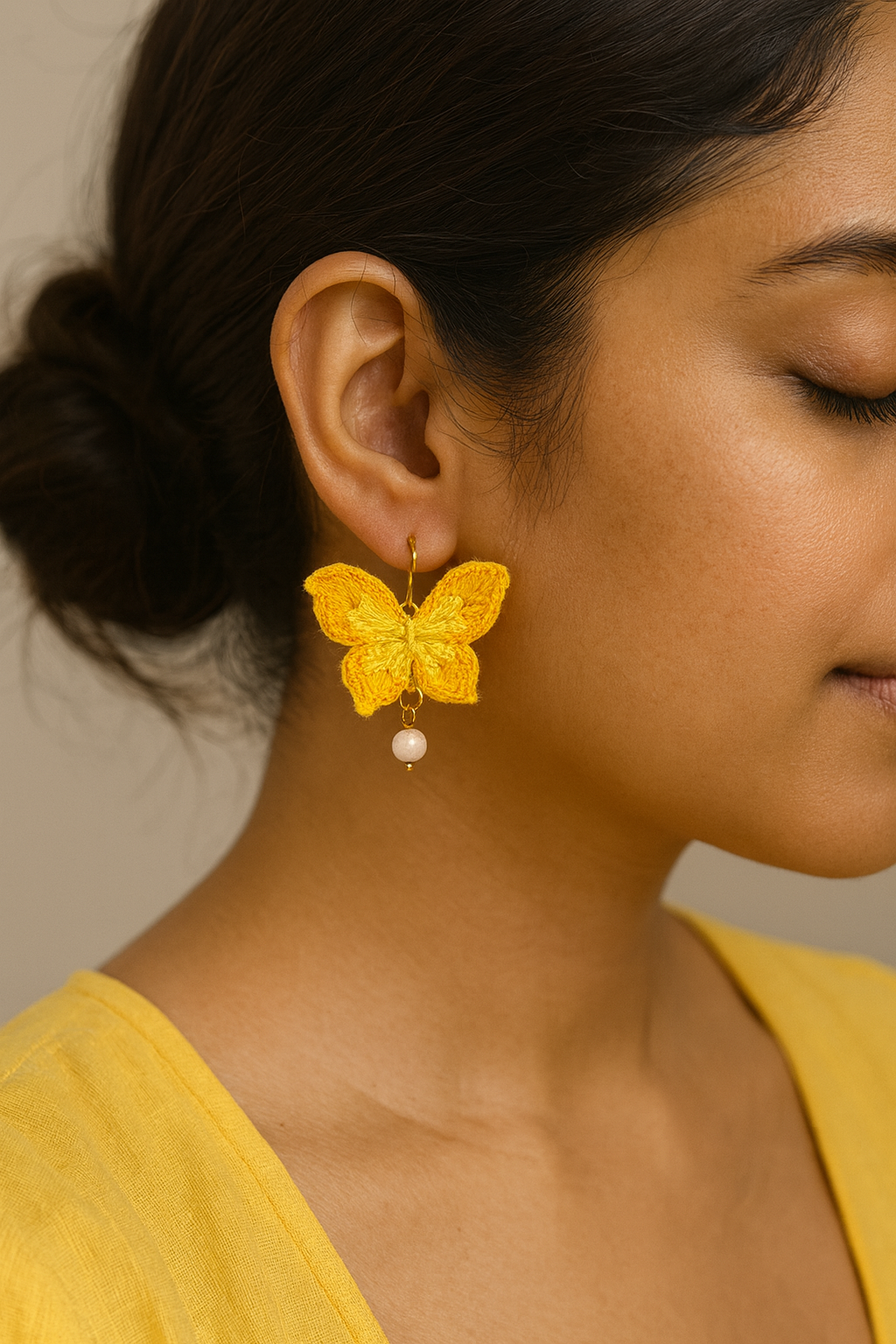 Handmade Crochet Butterfly Earrings