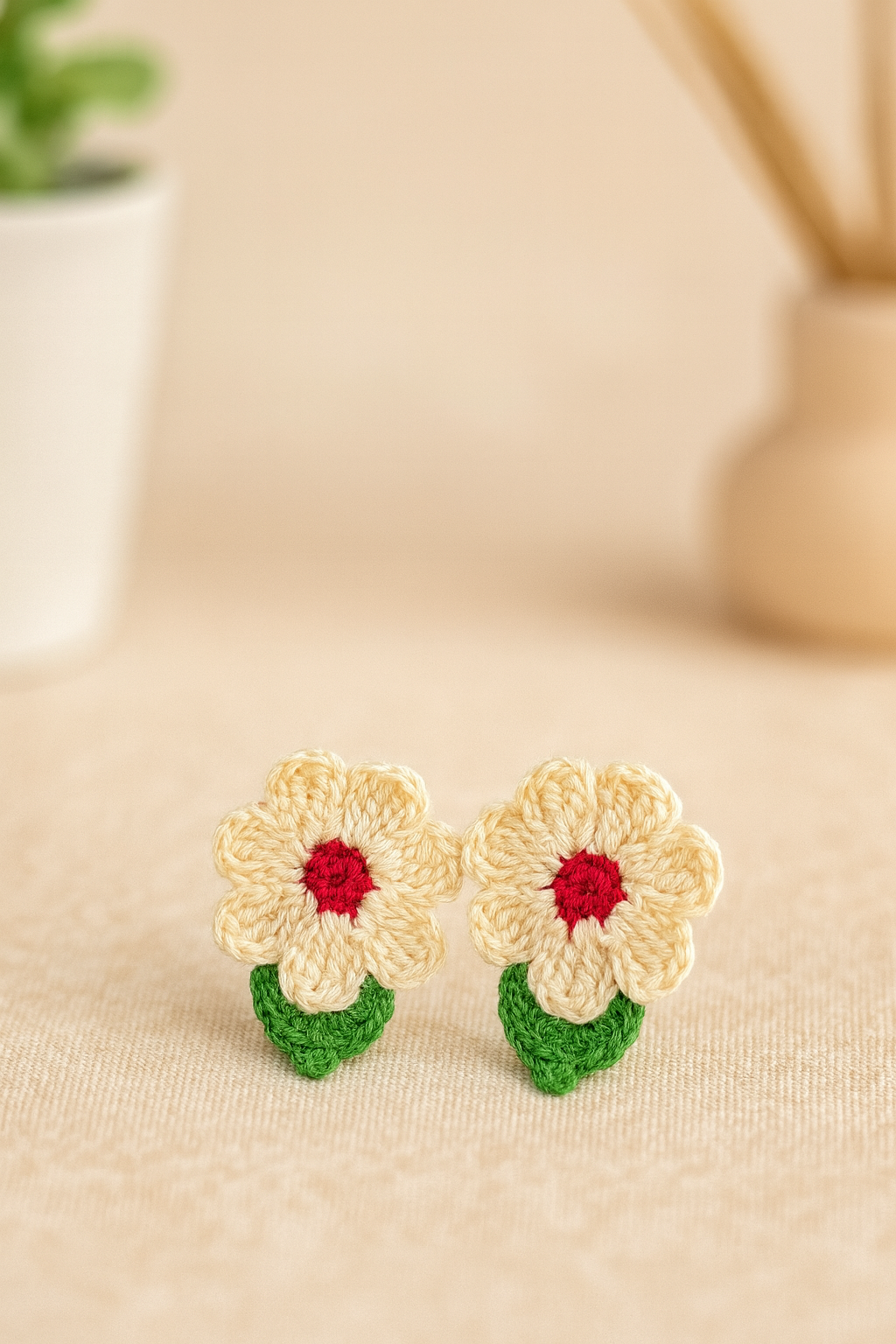 Handcrafted Crochet Flower Earrings