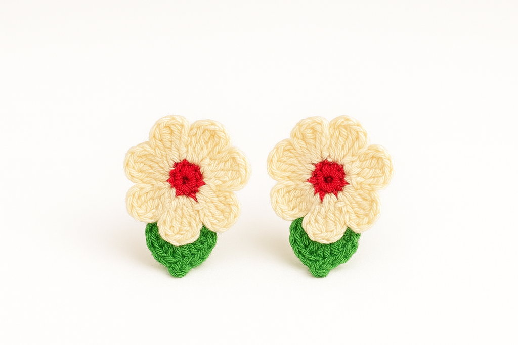 Handcrafted Crochet Flower Earrings