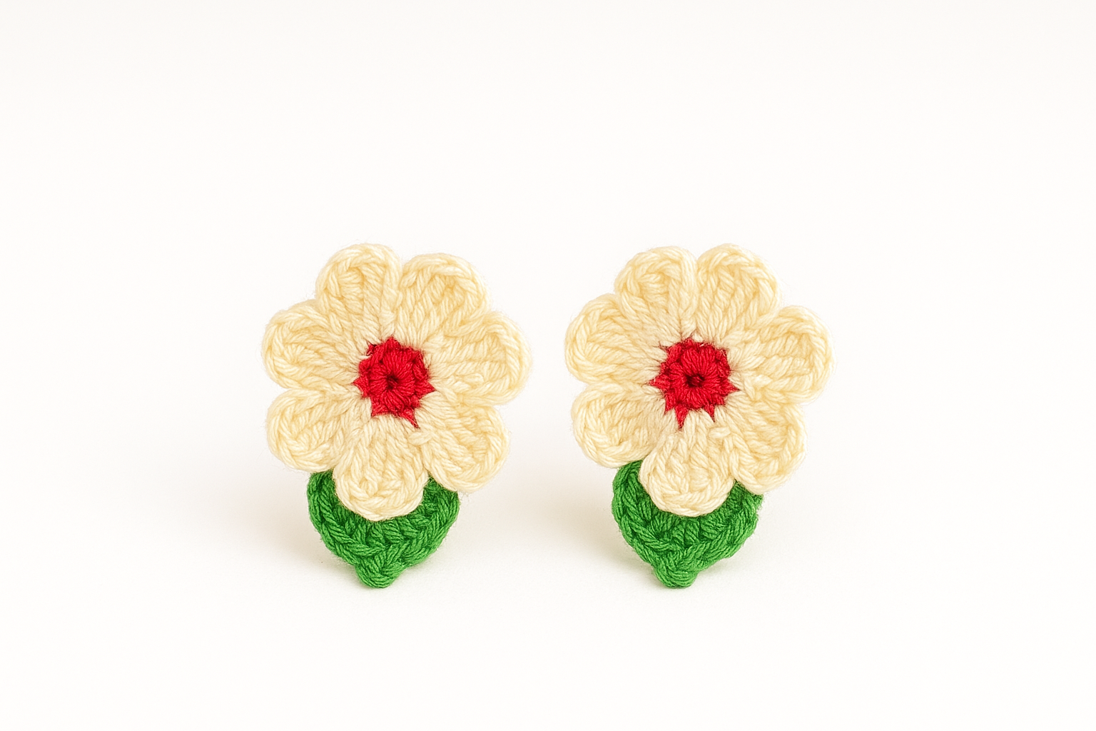 Handcrafted Crochet Flower Earrings