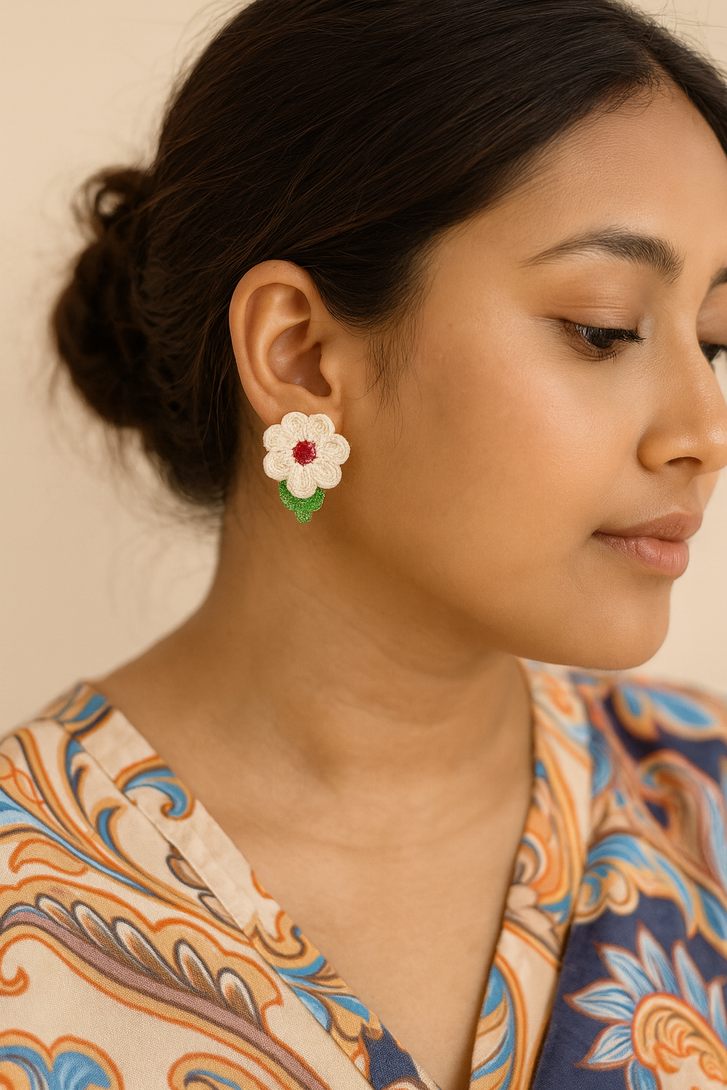 Handcrafted Crochet Flower Earrings