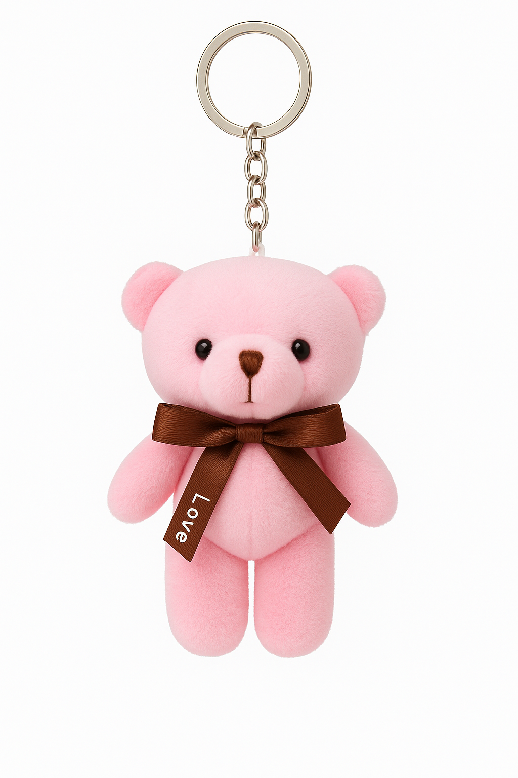 Plush Pink Teddy Keychain